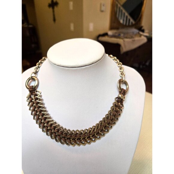 Ciclon Signed Modernist Leather wrap necklace made in Spain Vintage 18" - Picture 3 of 8